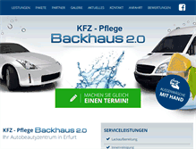 Tablet Screenshot of kfz-pflege-backhaus.de